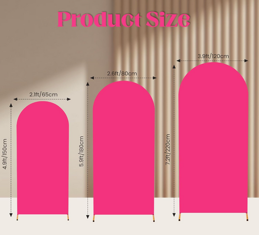 Hot Pink Arch Backdrop Set (3-Piece)