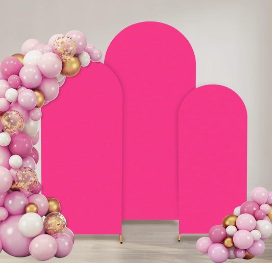 Hot Pink Arch Backdrop Set (3-Piece)